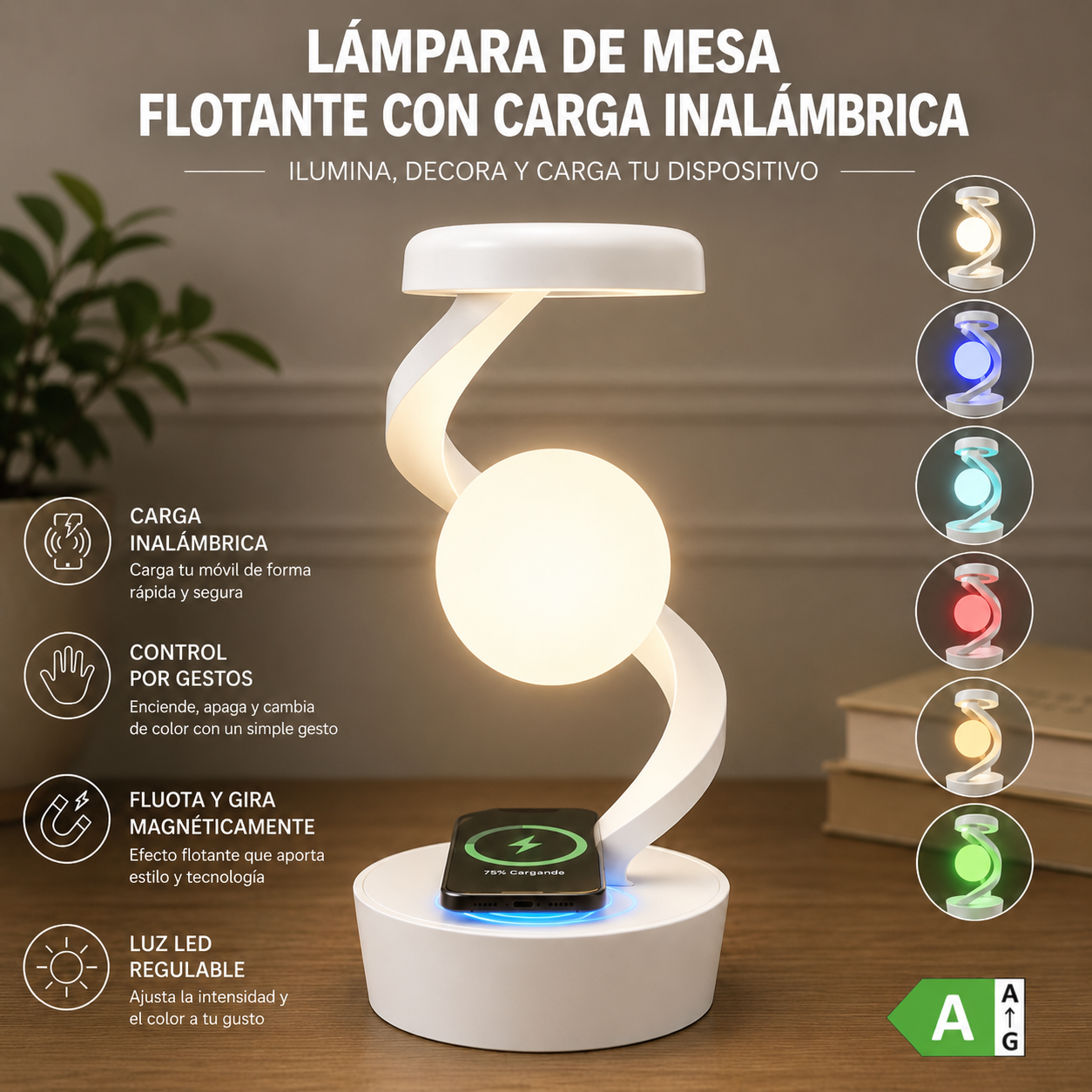 Lámpara Flotante LED con Cargador